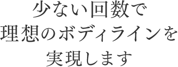 少ない回数で理想のボディラインを実現します